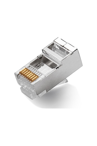 Rj45 Jack Metal Uç Jak Konnektör Cat5 Cat6 Başlık 50 Adet