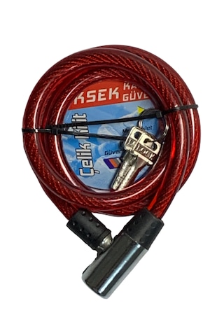 Bisiklet Ve Motorsiklet Kilidi Demirbaşlı 11x90cm Kırmzı