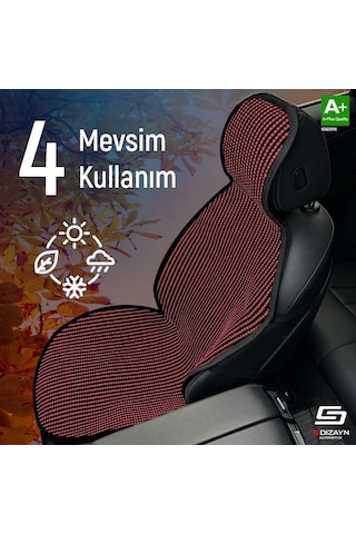 Fiat Egea Uyumlu Koltuk Kılıfı Minder Çizgili Siyah Kırmızı 2+1 Ön Arka Set