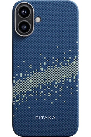 Apple Uyumlu iPhone 16 Kılıf Magsafe Özellikli Aramid Fiber Pitaka Tactile Woven Starpeak Serisi Milky Way Galaxy