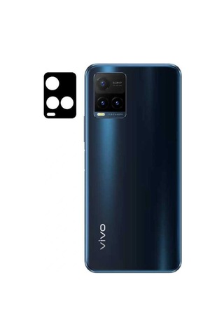 Vivo Y21S Zore 3D Kamera Camı Koruyucu Siyah