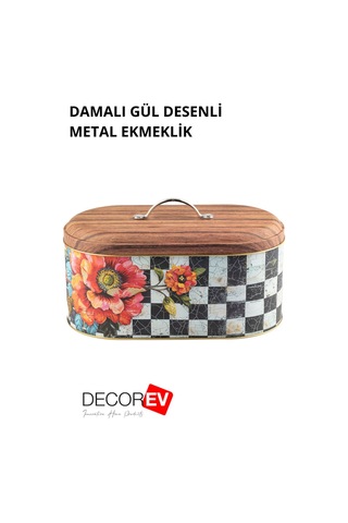 Decorev Çiçek Desenli Metal Ekmeklik