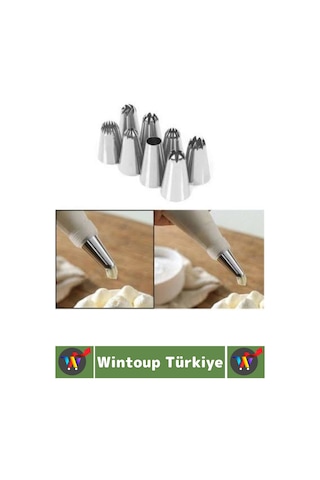 Premium Profesyonel Hobi Mutfak Pasta Kek Süsleme Çok Şık Pratik Krema Sıkma Seti 10 Parça 2 Adet Çok Renkli