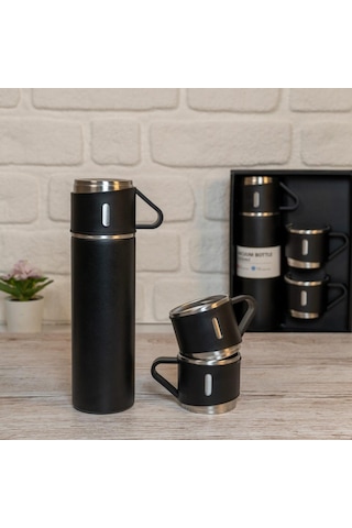 Thermohis 8139 Termos Bardak 3'lü Set Siyah