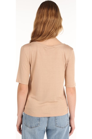 Colin's Colins Regular Fit V Yaka Basic Bej Kadın Kısa Kol Tişört Cl1065178 Bej