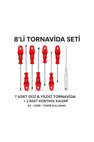 Senbang 7 Li Tornavida Seti Düz & Yıldız Tornavida + Kontrol Kalemi Ev Ve Hobi Kullanımı -