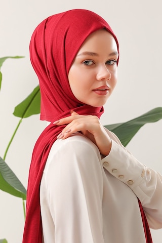 Melodi Scarf Tesettür Penye Şal Bordo Bordo