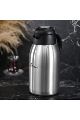 Penguen Çift Katlı Çelik Çay Termosu - Su Termosu 2 Lt.png-1200xs Siyah