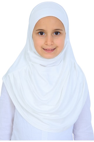 Modish Group Kız Çocuk Hazır Başörtüsü Pratik Penye Şal Tesettür Giyim Krem