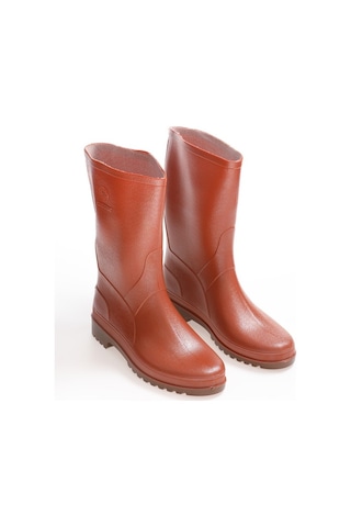 Gezer Kışlık Erkek Krep Kısa Çizme Kiremit