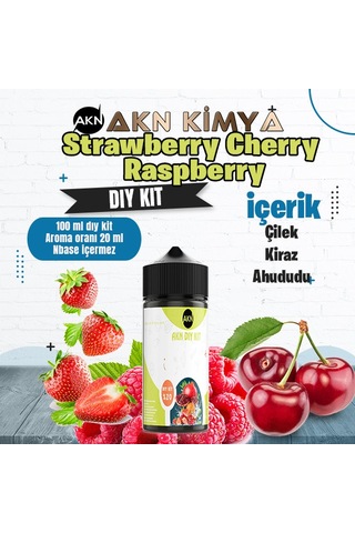 Strawberry Cherry Raspberry Dıy Kit Çilek Kiraz Ahududu Gıda Aroması %20 Oranda Aroma İçerir Hazır Değildir 100 Ml