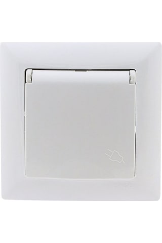 Günsan Visage Beyaz Topraklı Kapaklı Priz Çocuk Koruumalı Çerçevesiz