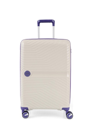 Ççs 5239 Polipropilen Orta Boy Valiz Beyaz-mor Beyaz - Mor