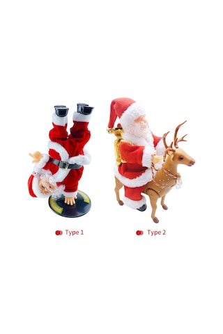 Xindoker Elektrikli Devrilen Döner Noel Baba Oyuncak, Ev Dekorasyonu İçin Noel Festivali Atmosferi Artırıcı Hediyelik Oyuncak Çok Renkli