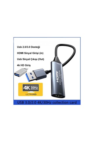 Hdmı To Usb 3.0 -type C Capture Kart 4k Hd Video Yakalama Kartı 4k 1080p