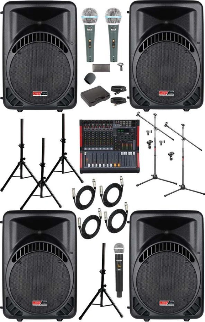 Lastvoice Ample Classy-paket-4 Aktif Hoparlör Ve Mixer Full Ses Sistemi Seti