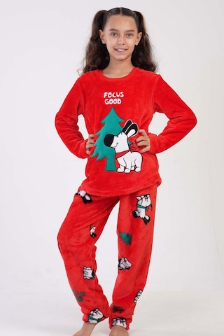 Kız Çocuk Welsoft Kırmzı Pijama Takım C3t0n4o023 001
