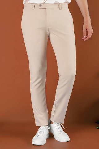 P 1123 Slim Fit Bej Spor Pantolon Bej