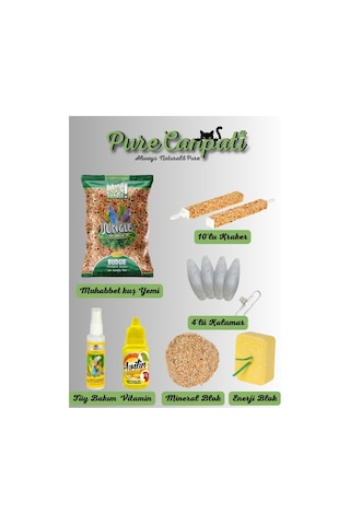 Purecanpati Muhabbet Kuş Kraker Mineral Blok Yem Tüy Bakım Enerji