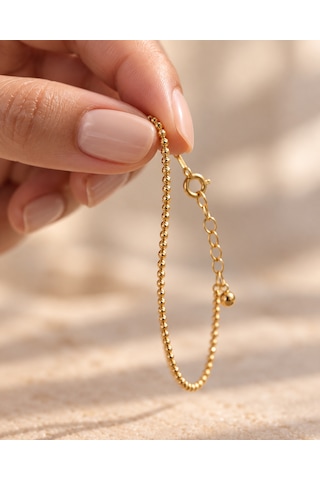 14 Ayar Altın Mini Dorika Bileklik 19 Cm