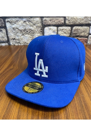 Hamze La Losangeles Nakışlı Hiphop Snapback Rapper Drip Şapka Cap Saks Mavi