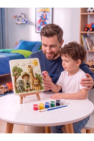 15x15 Safari Hayvanları Taş Boyama Seti Çocuk Ve Yetişkin Hobi Kiti