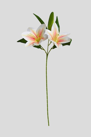 Somon Yapay Zambak Çiçeği Dallı Premium Canlı Islak Dokulu 45 Cm