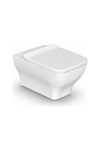 Dura Bagno Petra Kare Asma Klozet Rimless 54 Cm Yavaş Kapanır Kapak Dahil Beyaz Dbo.36.01.03.01
