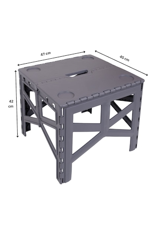Panipal Outdoor Katlanabilir Kamp ve Piknik Sehpası 42 x 45 x 47 CM Gri