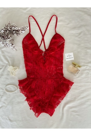Mh Moony Homewears Premium Kırmızı Tulum Kırmızı