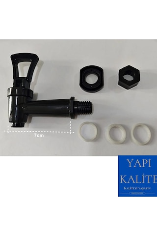 YAPI KALİTE Semaver Çay Kazanı Uyumlu Musluğu Siyah