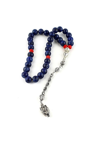 Lapis Lazuli Taşlı Çelik Püsküllü Tasarım Doğal Taş Tesbih 52228731