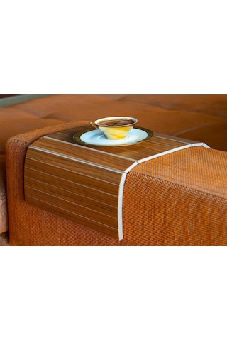 Mobitell 45X25 Cm Ceviz Koltuk Sehpası Portatif Sehpa