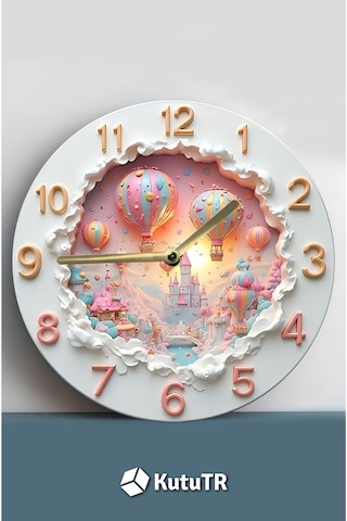 Sessiz Yuvarlak Ahşap Duvar Saati, Kuvars Hareketli 3d Görünümlü 2d Saat Sdw102 Renkli