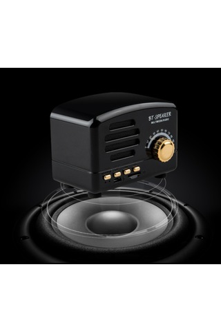 Wezone Klasik Desenli Kablosuz Bluetooth Hoparlör - 3w Güç, 10m Mesafe, Fm/tf Kart Desteği, Nostaljik Masa Dekoru
