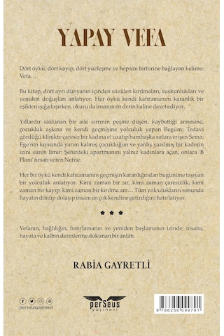 Yapay Vefa 2. Baskı- Rabia Gayretli -perseus Yayınevi