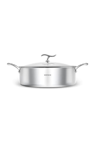 Karaca Plasma Steel 316+ 3Ply Yanmaz Yapışmaz Çelik Karnıyarık Tencere 30 cm