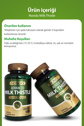 Nondo Milk Thistle 180 Kapsül Jumbo Boy