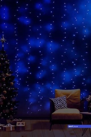 ACK LED Süsleme Işıklı Perde Mavi Işık 220V 23W 2m Mavi