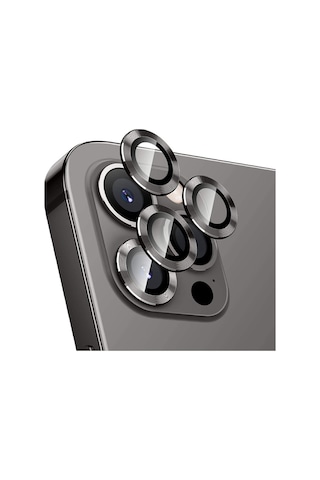 Apple Uyumlu iPhone 12 Pro Max 3D Metal Çerçeveli Kamera Lens Koruyucu (484505230)