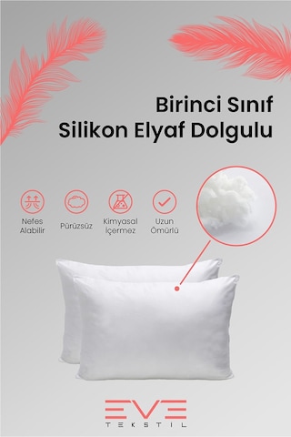Eve Tekstil 10 adet Pollycotton Kılıflı Silikon Yastık