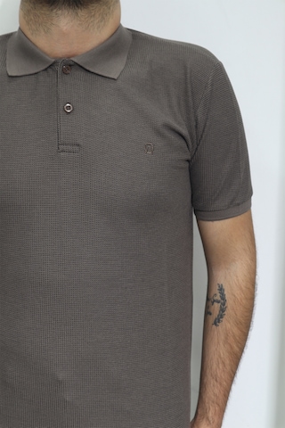 Erkek Santa Düz Spor Kesim Dar Kalıp Polo Yaka T-shirt Kahverengi