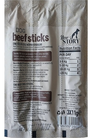 Dog Beef Stick 3 Adet 3x11gr. Biftekli, Çubuk, Köpek Ödül Maması