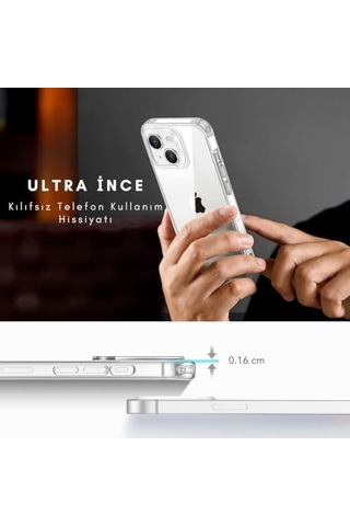 Udilla Apple iPhone 11 Pro Max İle Uyumlu Şeffaf Ve Sararmaya Dayanıklı Silikon Kılıf, Extra İnce Ve Yumuşak Model Apple iPhone 11 Pro Max