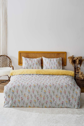 Begonvil Çift Kişilik Nevresim Takımı Pamuklu MAVI