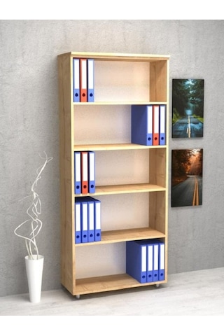 Kobiç Ofis Dosya Dolabı Raflı Suntalam Dolap 70x35x185 Cm Meşe Meşe