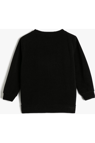 Koton Sweatshirt Cadılar Bayramı Temalı İşlemeli Uzun Kollu Bisiklet Yaka Şardonlu Siyah 4wkb10637tk 4WKB10637TK999 Siyah
