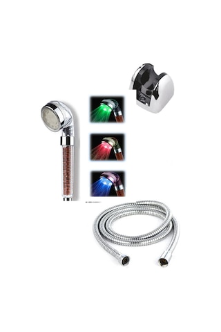 Banyo Keyfi İçin Hortum Askı Rengarenk Enerjisiz Led Işıklı Duş Başlığı Seti Diğer