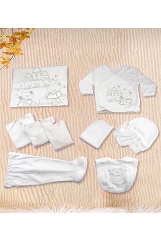 Sevimli Şato Bebek Hastane Çıkışı 10'lu Set Beyaz