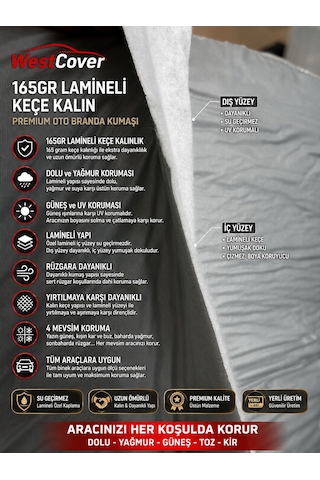 Byd Seal Design Gri Kalın Dolu Korumalı- Premium Oto Branda 4 Mevsim Dolu, Güneş, Yağmur Ve Uv Korumalı